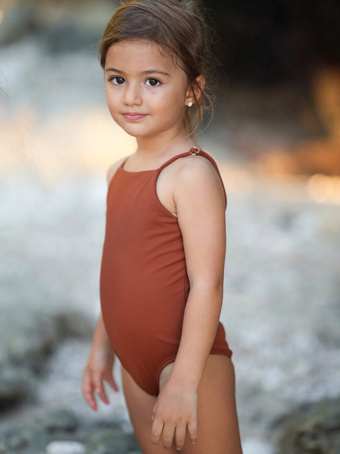One-piece swimsuit in Terracotta